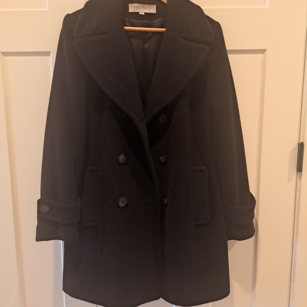 Anne Klein Women's Black Peacoat